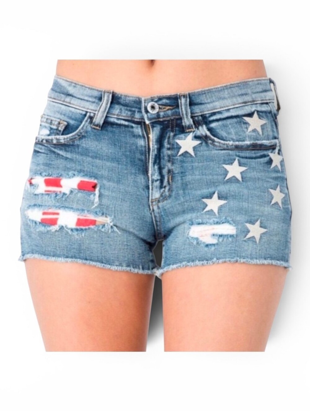 NWT SNEAK PEEK Mid Rise Americana Cut Off Jean Shorts - Large